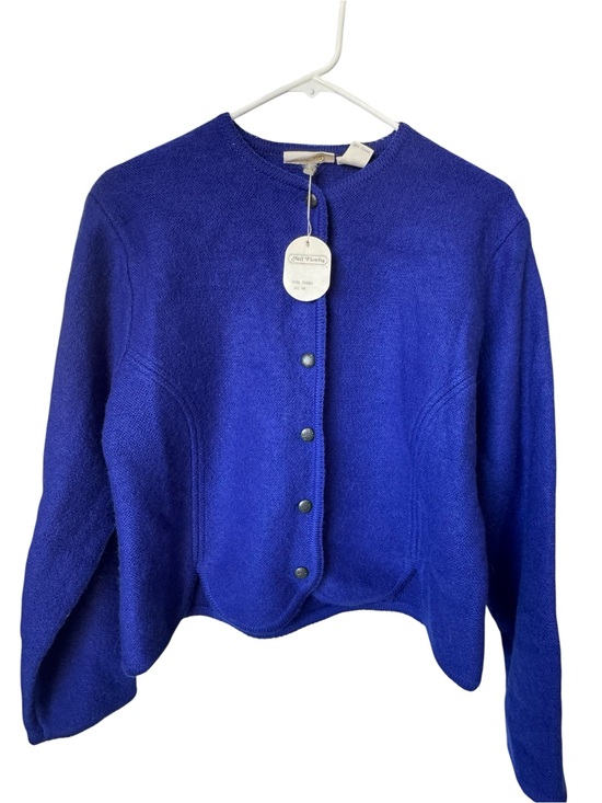Nell flowers Sweaters - Vintage Nell Flowers 100 Percent Virgin Wool Button Up Sweater Women’s 14 NWT